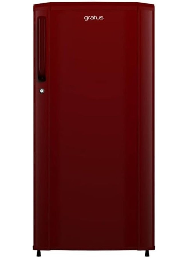 gratus 210 L Single‑Door Direct‑Cool Refrigerator (GDCR210RH) – 1 Year Warranty + 5 Years Compressor | Stylish Red‑Opal Finish - Image 1