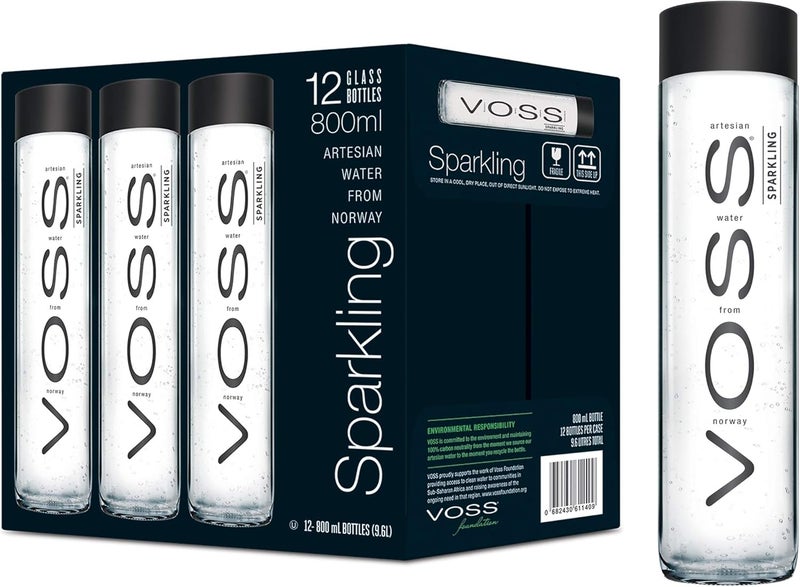 Voss Artesian Sparkling Water Glass 800ml x 12