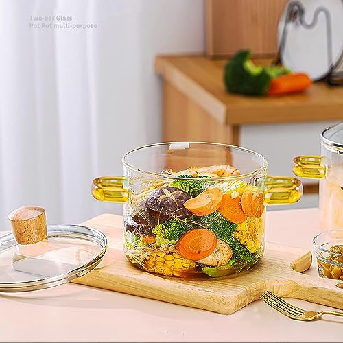 Incrizma Glass Saucepan with Cover, 1.6L Heat-Resistant Glass Stovetop Pot and Pan with Lid, The Best Handmade Cookware Set Cooktop Safe for Pasta Noodle, Soup, Milk, Baby Food (1500 ml) - Image 2