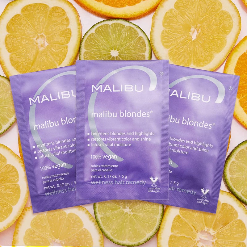 Malibu C Blondes Wellness Remedy - Removes Discoloration from Bleached, Highlighted or Natural Blonde Hair + Restores Vibrance and Shine with Vitamin C Complex (12 Packets) - Image 2