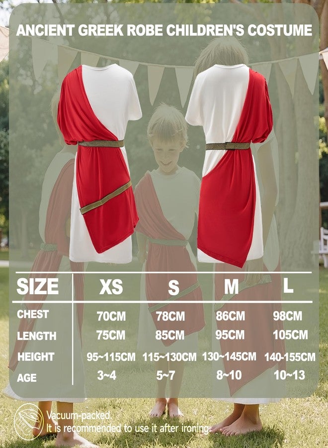 VZQI Greek Toga Costume for Kids Roman Halloween Nobility Boy Cosplay Red M - Image 4