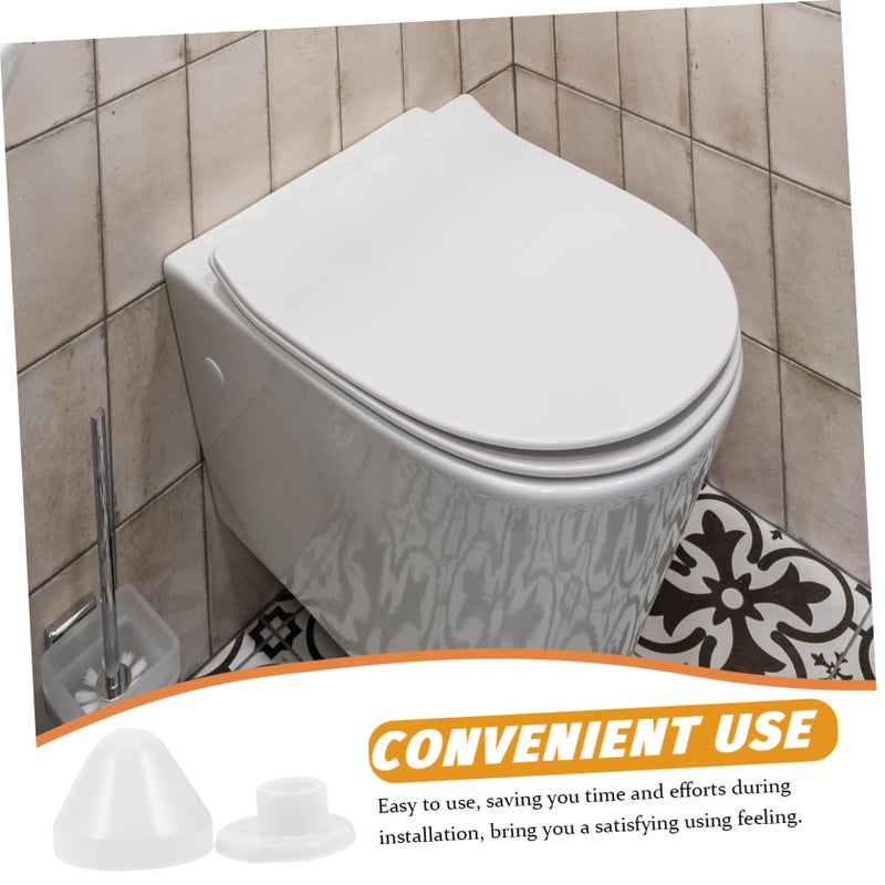 White Plastic Toilet Bolt Caps Set Waterproof Reusable Bathroom Installation 4 Pack - Image 4