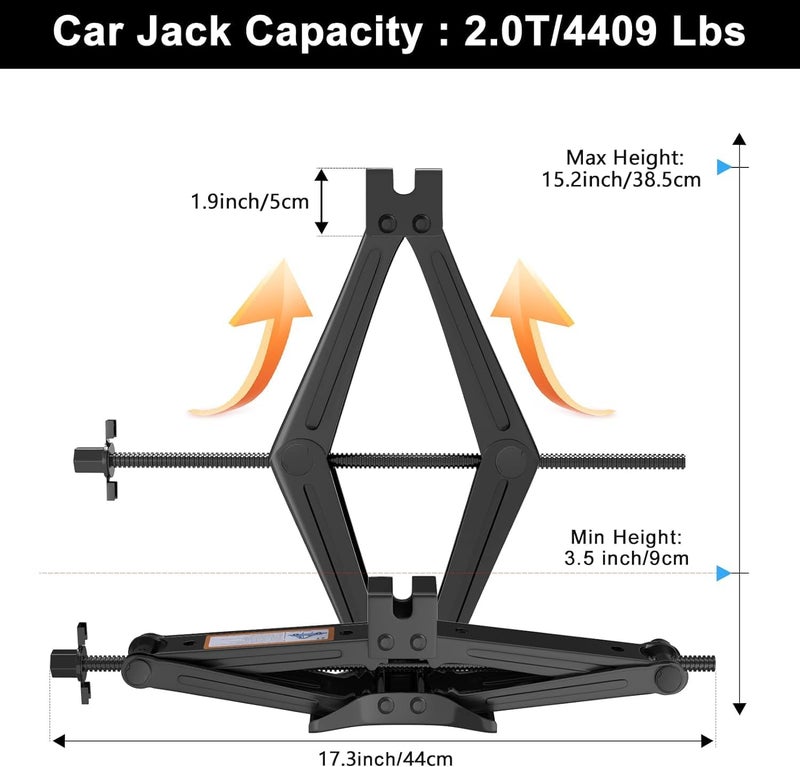 Trady Jack Scissor 2.0 ton HM-803 Scissor Jack 2.0 Ton All Car jack Scissor Lift Automotive Exterior Parts Car Scissor Jack for All Car scissor Jack hatchback & Sedan (Capacity 2000kg) (2 TON) Globally trusted quality - Image 3
