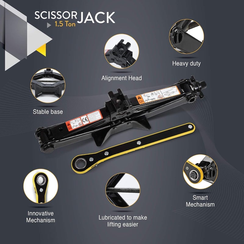 Trady Jack Scissor 2.0 ton HM-803 Scissor Jack 2.0 Ton All Car jack Scissor Lift Automotive Exterior Parts Car Scissor Jack for All Car scissor Jack hatchback & Sedan (Capacity 2000kg) (2 TON) Globally trusted quality - Image 4