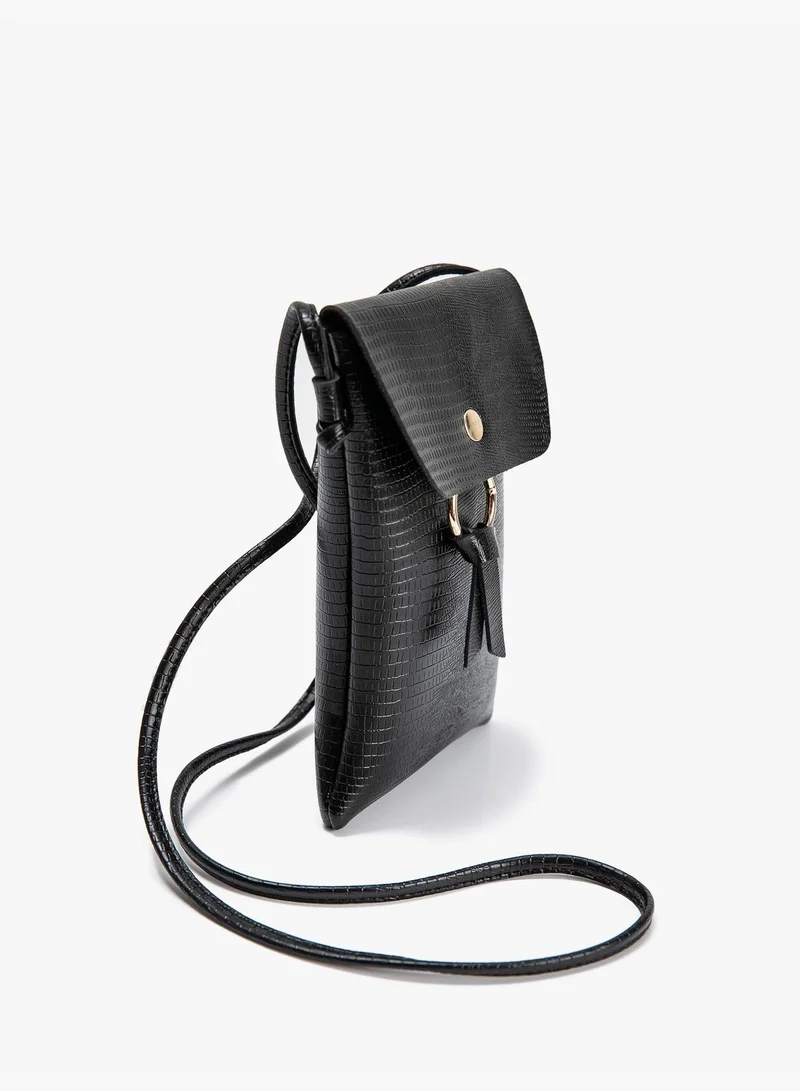 كوتون Metallic Accessory Detail Tasseled Cross Bag