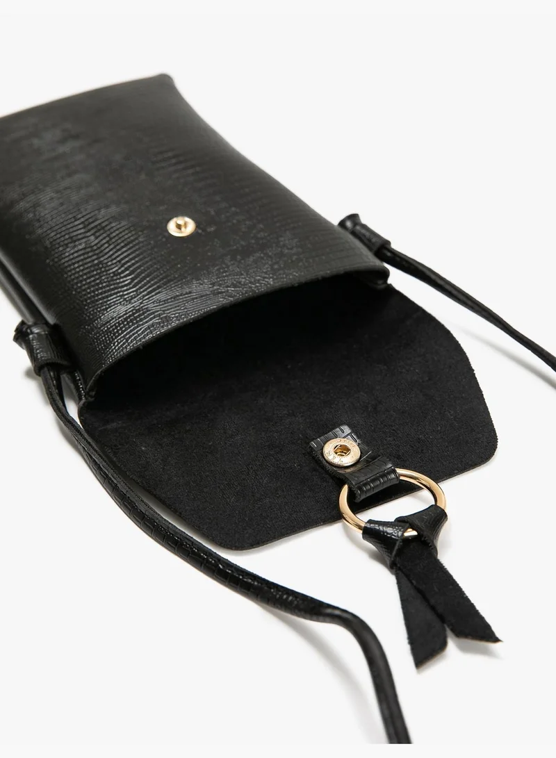 كوتون Metallic Accessory Detail Tasseled Cross Bag