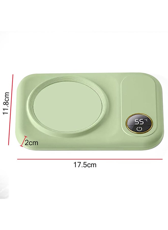 MARGOUN - Coffee Mug Warmer, Electric Cup Heater with LCD Display, Digital Temperature 55-75°C Adjustable, USB-Powered, ABS Material - Green - Image 1