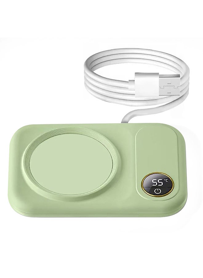 MARGOUN Coffee Mug Warmer, Electric Cup Heater with LCD Display, Digital Temperature 55-75°C Adjustable, USB-Powered, ABS Material - Green  - Image 5