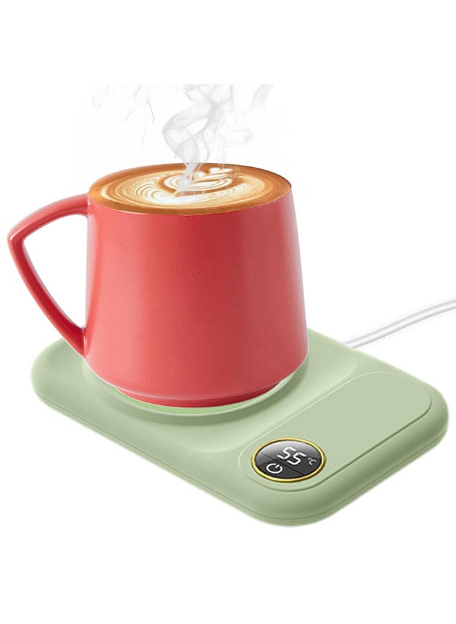 MARGOUN Coffee Mug Warmer, Electric Cup Heater with LCD Display, Digital Temperature 55-75°C Adjustable, USB-Powered, ABS Material - Green  - Image 2