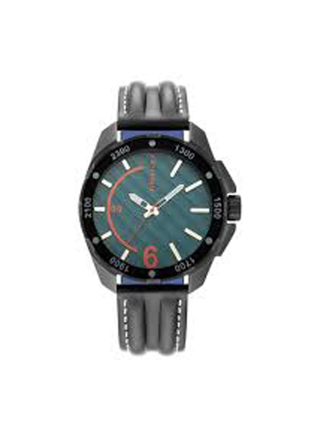 Men Green Dial Leather Watch
