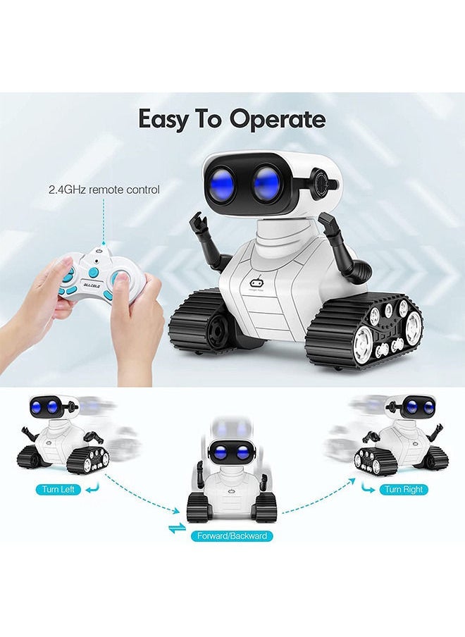 YelaJoy Robot Toys for Boys Girls, Rechargeable Remote Control Robots, Emo Robot with Auto-Demonstration, Flexible Head & Arms, Dance Moves, Music, Shining LED Eyes, Kids Toys for 5+ Years Old Boys  - Image 5