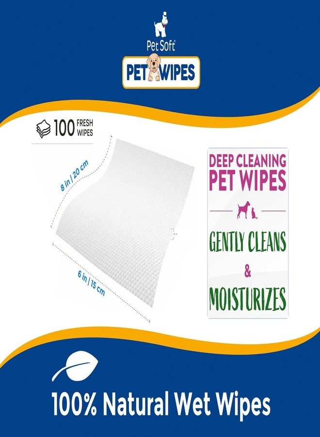 Pet Soft Cat & Dog Wet Wipes - 200 Count (100 Wipes X 2 Pack) Removes Dirt & Leave Caot Shiny & Clean 100% Biodegradable | Anti-Bacterial | Cleansing, Deodorising & Grooming Wipes - Image 5