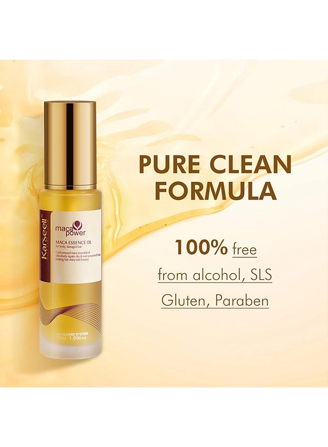 كارسيل زيت الماكا الأساسي 50 مل ، زيت الأرغان المغربي لشفاء الشعر مصل شعر زيت الأرغان الضغط البارد بدون وزن للشعر التالف الجاف - Image 5