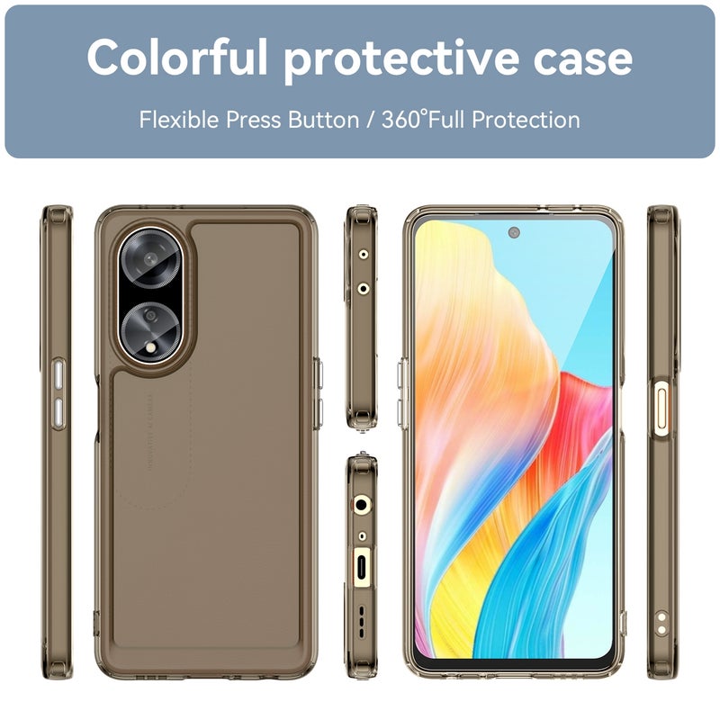 HuHa Case Cover For OPPO F23 5G Candy Series TPU Phone Case(Transparent Grey) - Image 2