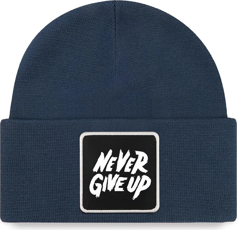 Blackbörk V1 Acrylic Never Give Up - Unisex Indigo Beret (Beanie) with 5sb Code Logo
