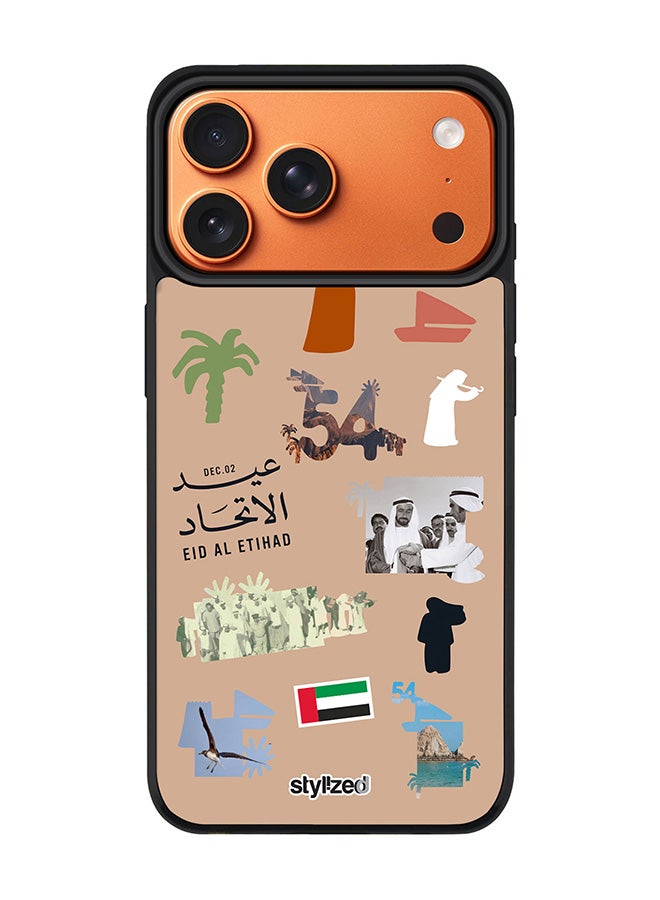Stylizedd for iPhone 17 Pro Max Case [Compatible with MagSafe] Magnetic cover Slim fit Camera Protection, Shockproof Thin Phone Case- Eid Al Etihad 54th UAE National Day, Brown - Image 1