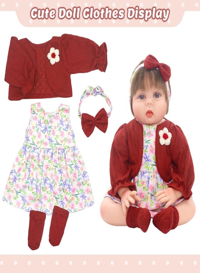 Ecore Fun 2 Set Baby Doll Clothes for 20- 22 Inch Dolls, 7 Pcs 20 Inch Dolls Clothes Accessories Dress Outfits Include Skirts, Socks, Headbands (No Doll) - Image 3