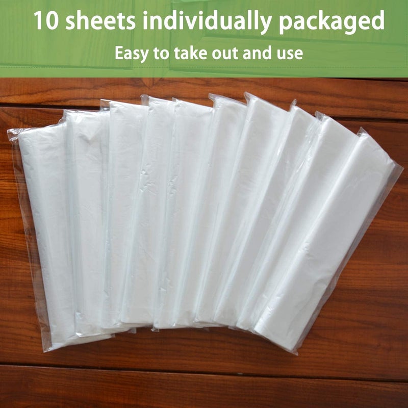 LOOBANI 10 Piece Waterproof Plastic Drop Cloths, 9x12 Feet Disposable Tarp for Painting and Furniture Cover - Image 3