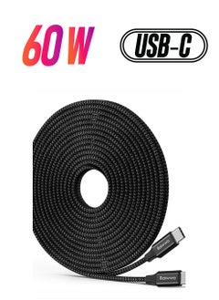 USB C to USB C Cable 19ft, Baiwwa Long USB Type C to Type C Cable 60W PD Fast Charger Cord Braided Compatible with Samsung Galaxy S21 S21+ S20 FE S20 Ultra Note 20, Pixel, Pad Pro/Air, MacBook Pro/Air