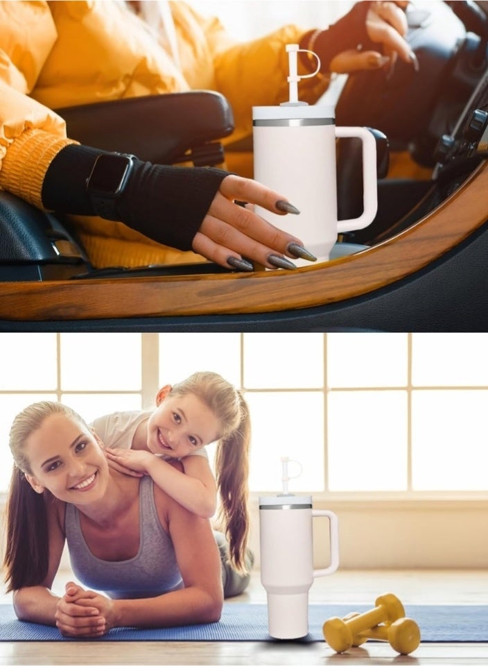 اس تي ان طقم قابل لإعادة الاستخدام مكون من ماصة واحدة وفرشاة واحدة لملحقات أكواب ستانلي 30 أونصة/40 أونصة - ماصة بديلة وفرشاة تنظيف، خالٍ من مادة BPA، صديق للبيئة، يناسب أكواب ستانلي كوينشر - أبيض - Image 5