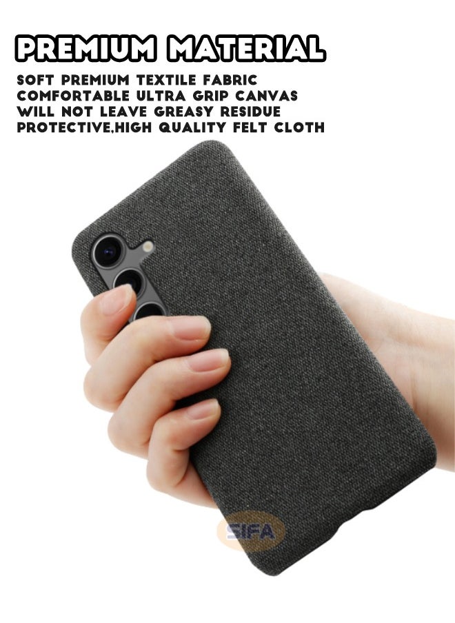 Generic - Samsung Galaxy S24 FE Case, Soft Premium Felt Cloth Phone Case for Samsung S24 FE, Slim Comfortable Waterproof and Shockproof, Fully-Wrapped Plush Fabric Cover Compatible with Samsung Galaxy S24 FE 5G 6.7 inch, Black - Image 1