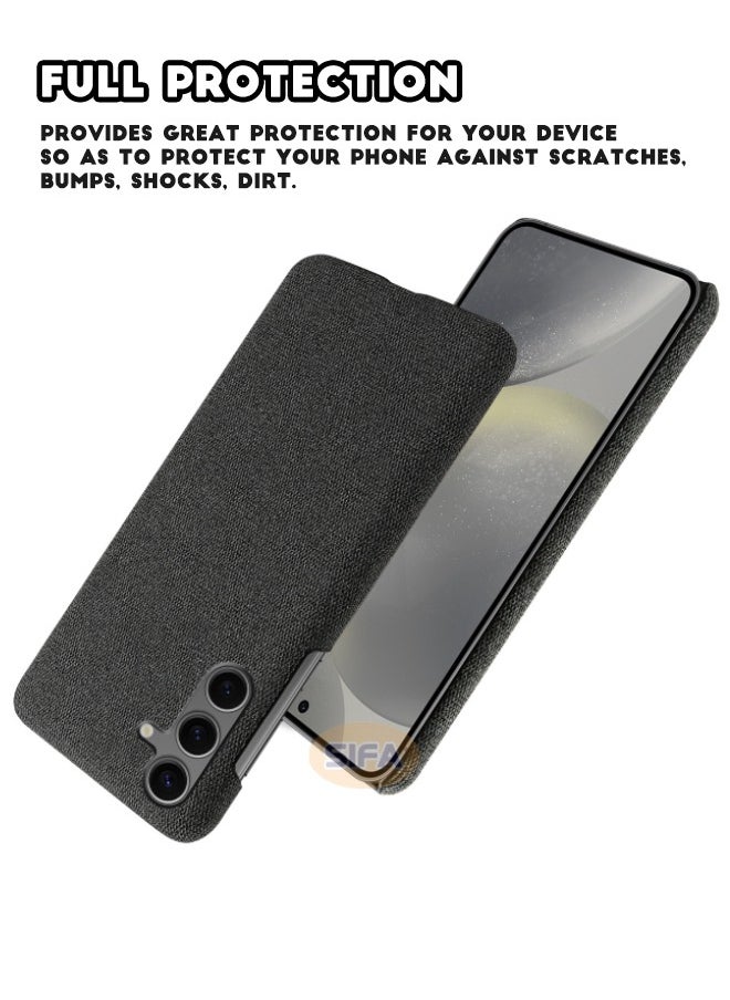 Generic - Samsung Galaxy S24 FE Case, Soft Premium Felt Cloth Phone Case for Samsung S24 FE, Slim Comfortable Waterproof and Shockproof, Fully-Wrapped Plush Fabric Cover Compatible with Samsung Galaxy S24 FE 5G 6.7 inch, Black - Image 1