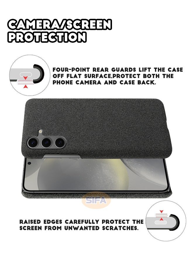 Generic - Samsung Galaxy S24 FE Case, Soft Premium Felt Cloth Phone Case for Samsung S24 FE, Slim Comfortable Waterproof and Shockproof, Fully-Wrapped Plush Fabric Cover Compatible with Samsung Galaxy S24 FE 5G 6.7 inch, Black - Image 1