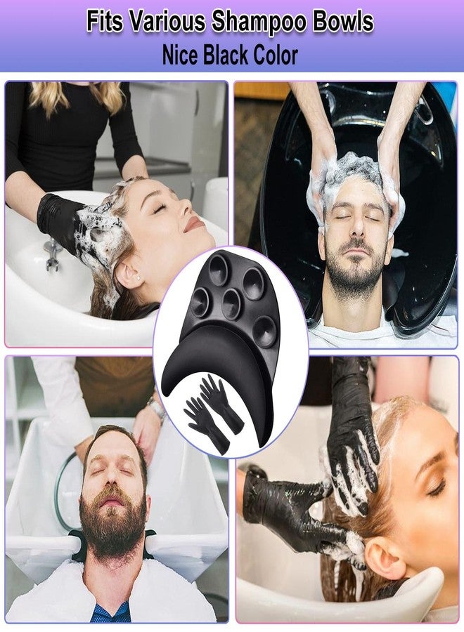 DBYANAN Shampoo Bowl Neck Rest for Sink, Silicone Neck Rest Cushion with Suction Cup, Non-Slip Hair Washing Sink Neck Support for Wash Basin with Hair Dye Gloves - Image 5