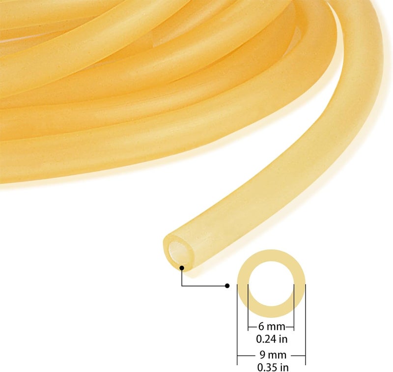stonylab Rubber Tubing, Amber Natural Rubber Tube 3, 8 inch (9 mm) OD 1, 4 inch (6 mm) ID Highly Elastic and Strong, 18 Feet - Image 2