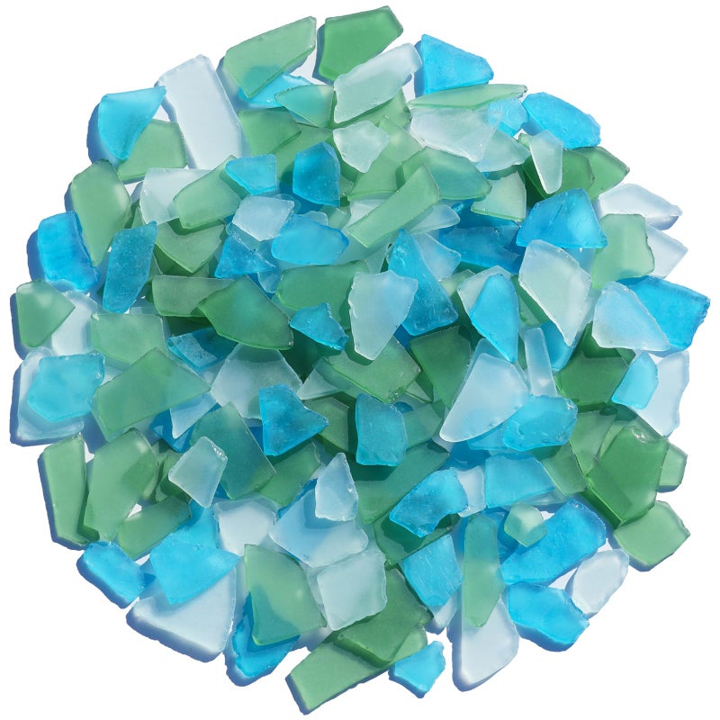 Sea Glass for Crafts  34oz Frosted Seaglass Pieces  Vase Filler and Aquarium Ornament DIY Craft Supplies for Art Beach Weddings and Home Decor Green Aquamarine White