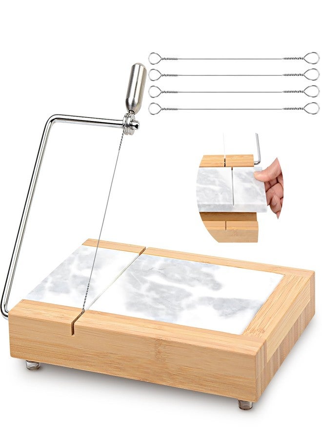 SIPARUI Marble Cheese Slicer,Separable Duty Cheese Cutter 9.5“ x 6”,Polished Cheese Slicer surfaces,Easy to Clean,Great for Cutting Cubes of Cheese,Butter and Other Appetizers (White Gray) - Image 1