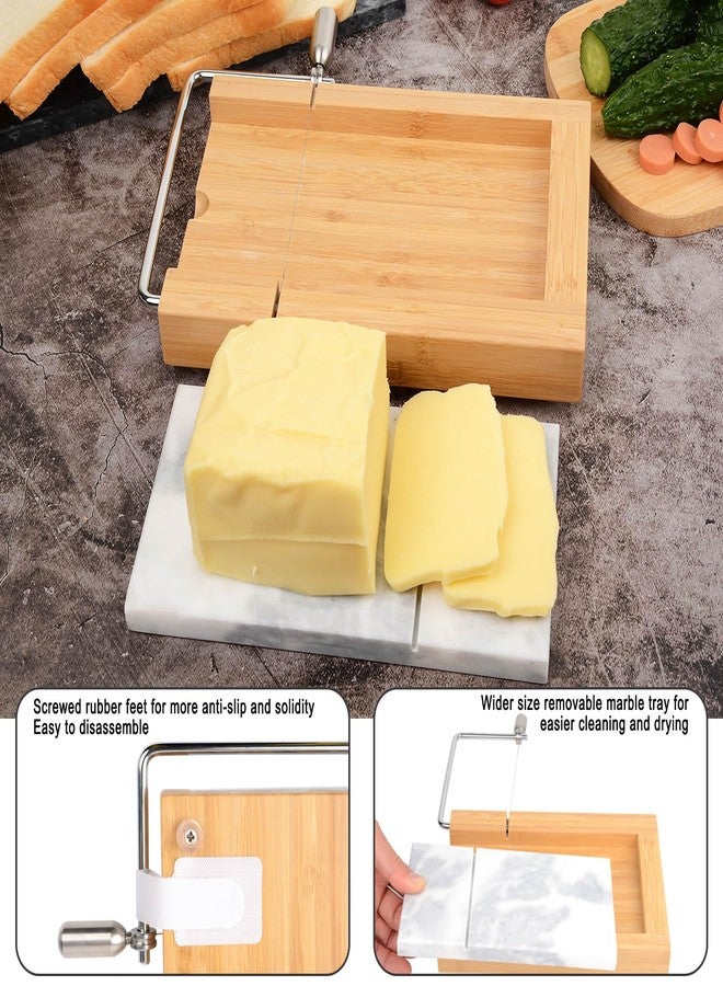 SIPARUI Marble Cheese Slicer,Separable Duty Cheese Cutter 9.5“ x 6”,Polished Cheese Slicer surfaces,Easy to Clean,Great for Cutting Cubes of Cheese,Butter and Other Appetizers (White Gray) - Image 4