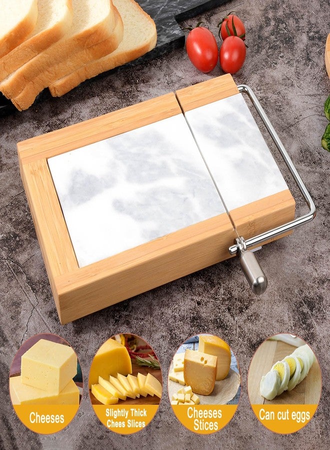 SIPARUI Marble Cheese Slicer,Separable Duty Cheese Cutter 9.5“ x 6”,Polished Cheese Slicer surfaces,Easy to Clean,Great for Cutting Cubes of Cheese,Butter and Other Appetizers (White Gray) - Image 5