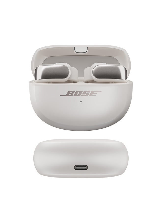 BOSE Ultra Open Earbuds with OpenAudio Technology, Open Ear Wireless Earbuds, Up to 48 Hours of Battery Life White Smoke - Image 2