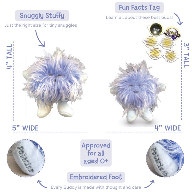 Celestial Buddies Two Little Stars Buddy | 4" & 5" Soft Stuffed Plush, Fun Planet Facts Tag for Kids â€“ STEM Learning, Educational Gift, Classroom & Homeschool Science Space Astronomy | 0+ - Image 5