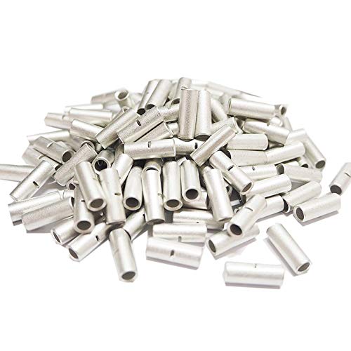 Teansic 100 Pcs Non-Insulated Butt Connectors AWG 12-10 Uninsulated Butt Connectors Electrical Wire Crimp Ferrule Terminals - Image 1
