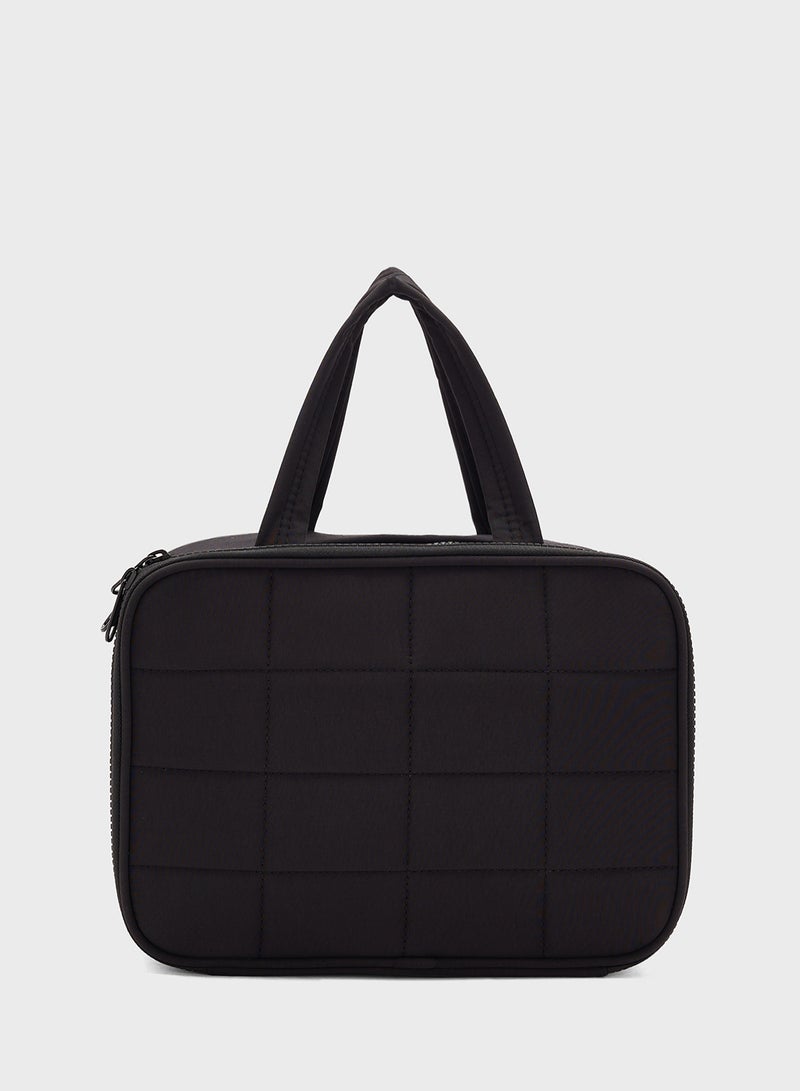 Ginger Quilted Cosmetic Bag With Multiple Compartments - Image 1