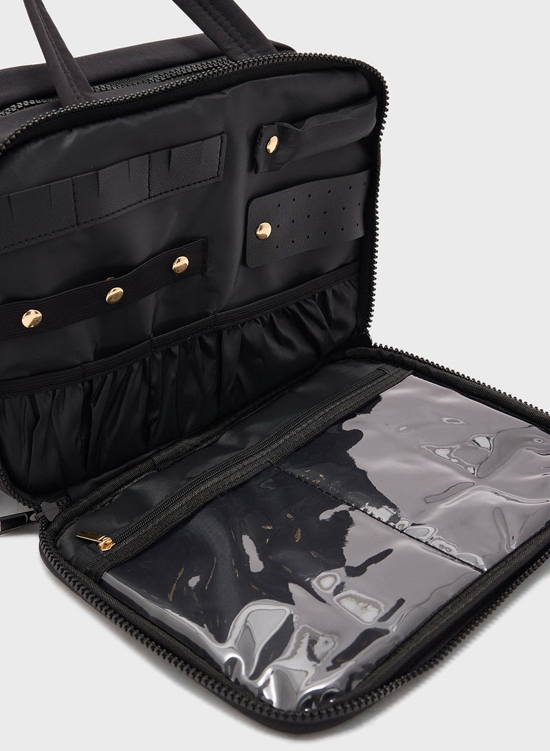 Ginger Quilted Cosmetic Bag With Multiple Compartments - Image 5