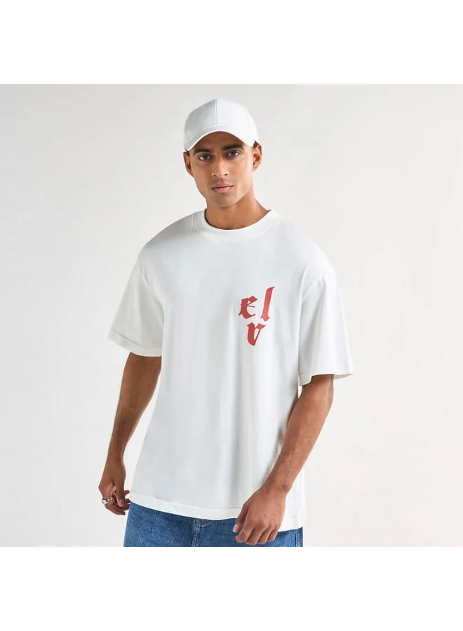 Splash FAV Dragon Print T-shirt with Crew Neck and Short Sleeves