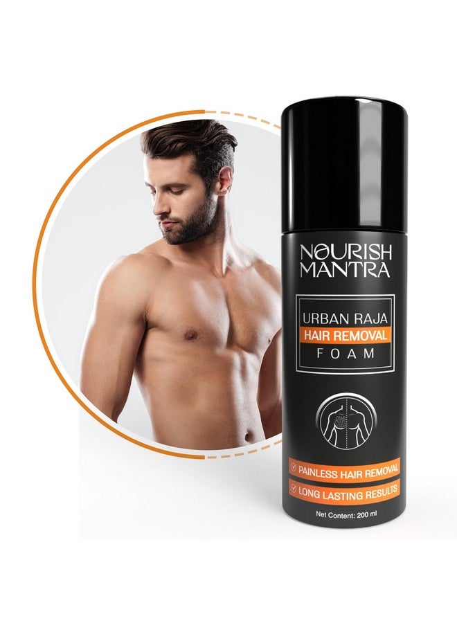 NOURISH MANTRA ’S Urban Raja Hair Removal Foam/Made With Shea Butter, Glycerine, Sunflower Seed Oil/Painless Hair Removal/De-Tanning Effect/Long Lasting Results - 200Ml - Image 1