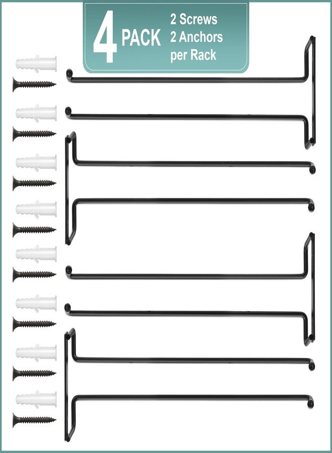 Sorbus Wine Glass Holder - 12 Inch Wall Mounted Wine Glass Rack for Under Cabinet Organization and Storage - Kitchen Shelves for Home Bar Holds Up to 4 Stemware Wine Glasses Each, 16 Total (4 Pack) - Image 4