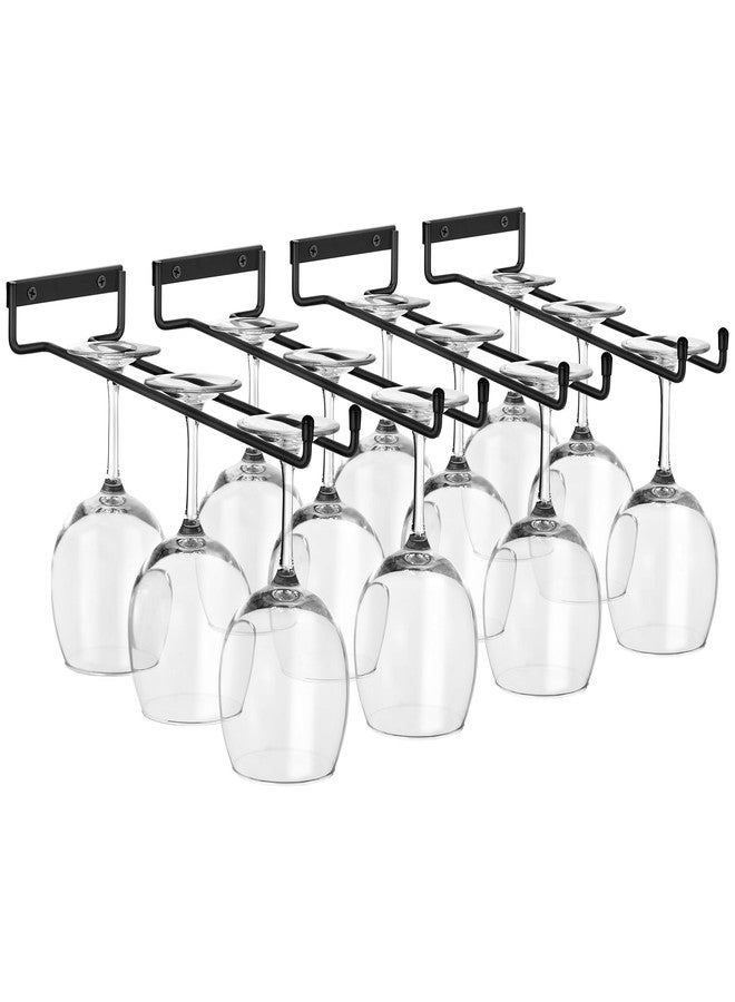 Sorbus Wine Glass Holder - 12 Inch Wall Mounted Wine Glass Rack for Under Cabinet Organization and Storage - Kitchen Shelves for Home Bar Holds Up to 4 Stemware Wine Glasses Each, 16 Total (4 Pack) - Image 1