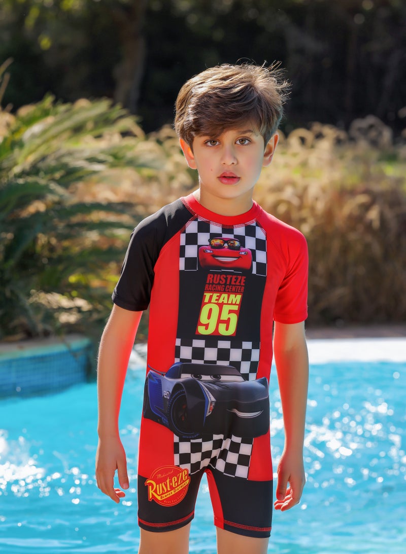 ديزني مايوه سباحة أولادي بقطعة واحدة ورسومات كرتونية مميزة - Image 1