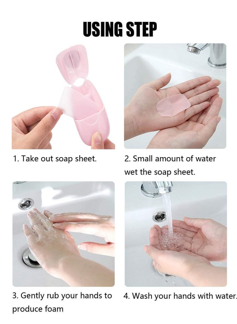 1 Boxs (50 Sheets) Mini Portable Travel Soap Paper Sheets Disposable Hand Washing Bath Scented Paper Soap for Outdoor, Camping Hiking  - Image 3