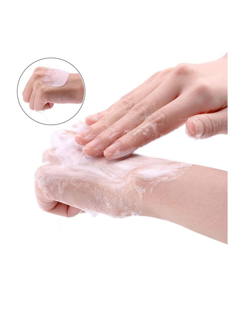 1 Boxs (50 Sheets) Mini Portable Travel Soap Paper Sheets Disposable Hand Washing Bath Scented Paper Soap for Outdoor, Camping Hiking  - Image 4