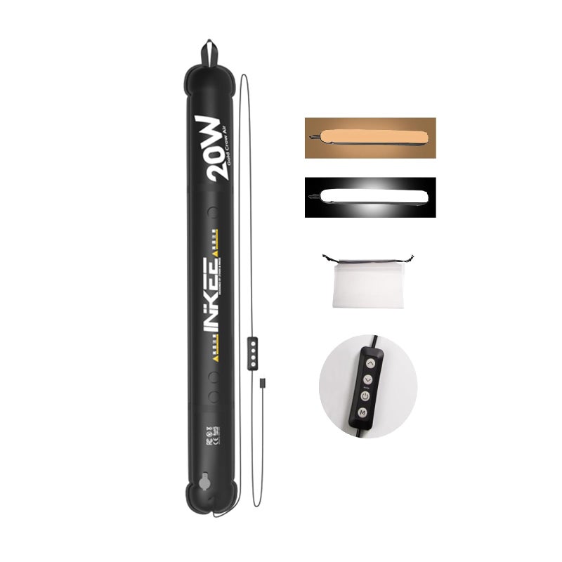 INKEE Inflatable LED Tube Light GCA20U,20W USB BI-Color Temperature Tube Lights with 2700K,4000K,5600K and 6500K 320 Full-Spectrum Lamp Beads CRI 95+ Photography Light Stick - Image 1