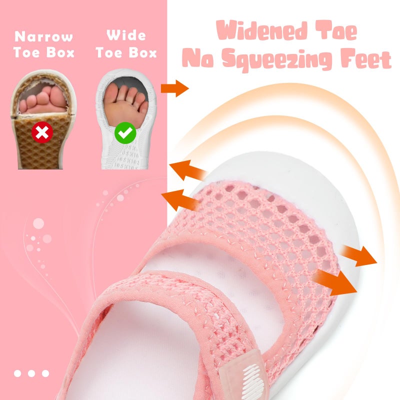 BARERUN Baby Sandals Toddler Kids Infant Boys Girls Water Shoes Aqua Socks Soft Baby Water Shoes Boys Baby Boy Water Shoe Pink Infant Size 12-18 Months - Image 4