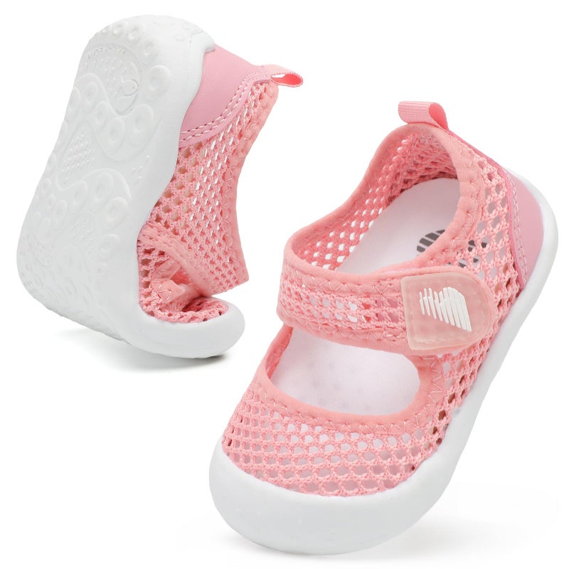 BARERUN Baby Sandals Toddler Kids Infant Boys Girls Water Shoes Aqua Socks Soft Baby Water Shoes Boys Baby Boy Water Shoe Pink Infant Size 12-18 Months - Image 1