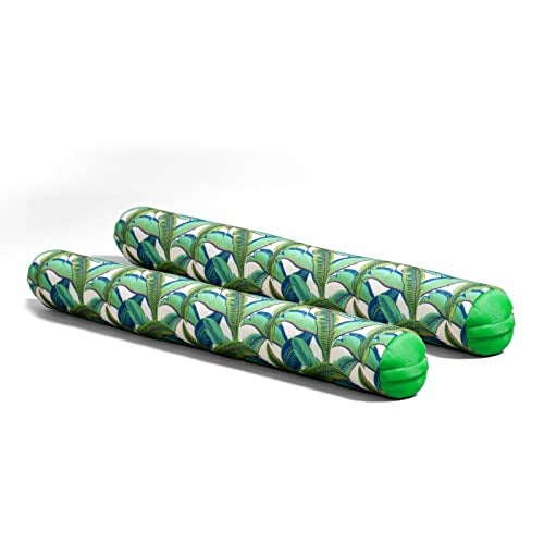 Big Joe Noodle 2 Pack No Inflation Needed Pool Floats Tropical Palm Green Double Sided Mesh Quick Draining Fabric Jumbo 4 feet - Image 1