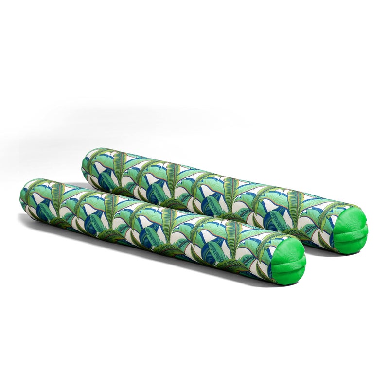 Big Joe Noodle 2 Pack No Inflation Needed Pool Floats Tropical Palm Green Double Sided Mesh Quick Draining Fabric Jumbo 4 feet - Image 2
